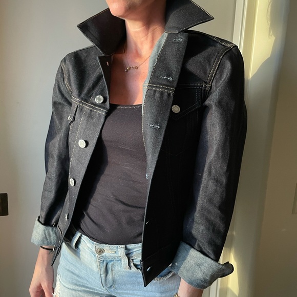 New Helmut Lang Femme Trucker Indigo Denim Jacket - Picture 11 of 14